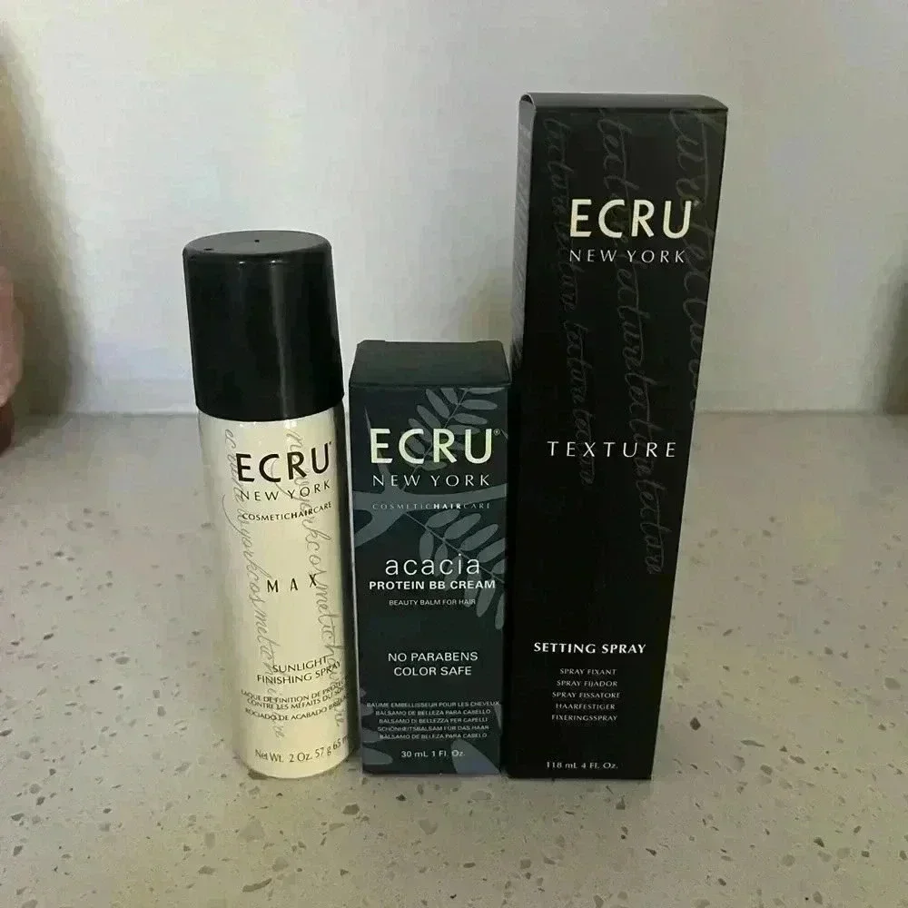 NIB ECRU NEW YORK Haircare Texture Setting Spray, BB Cream, & Hairspray